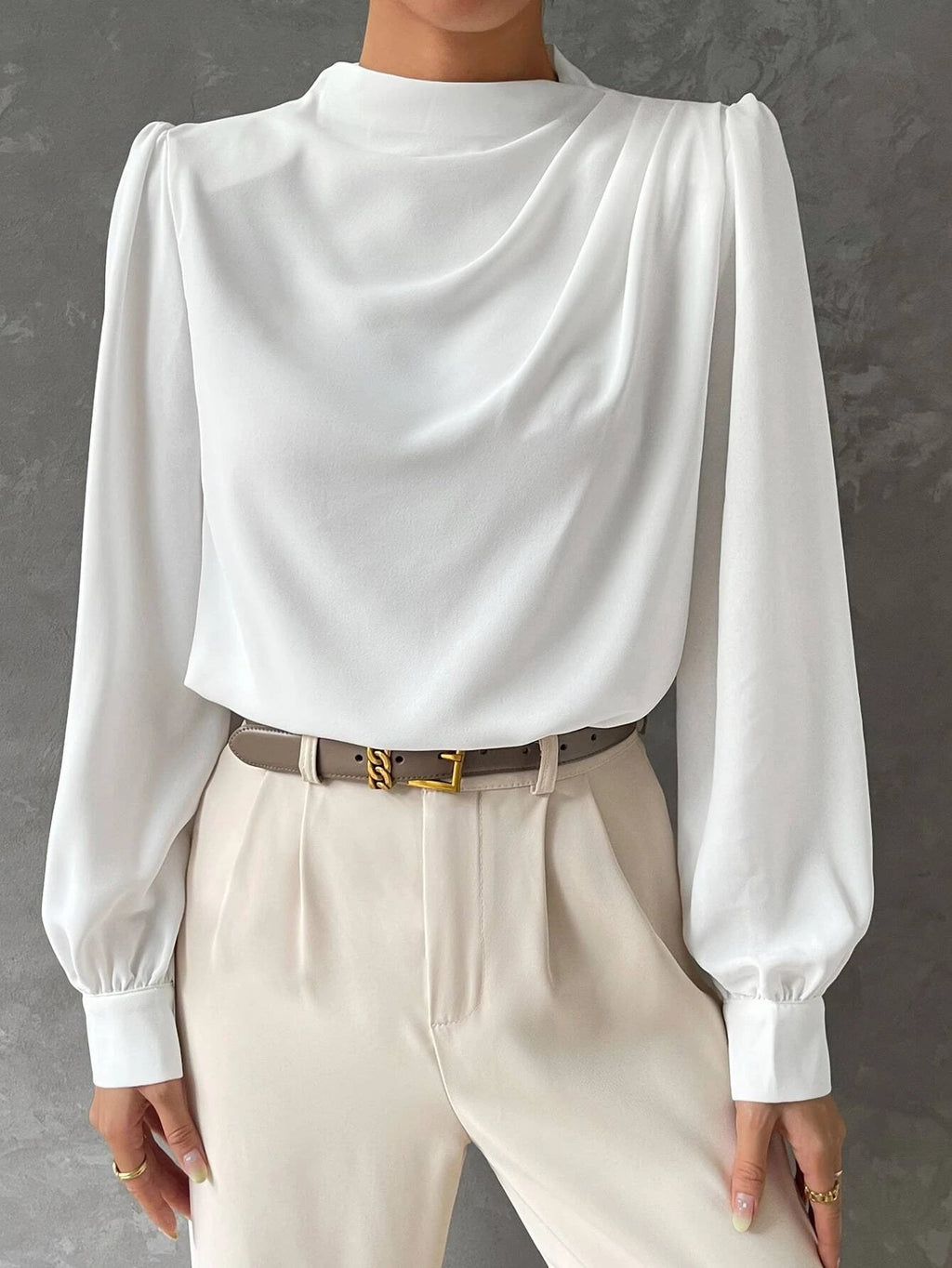 Satin Bishop Sleeve Blouse