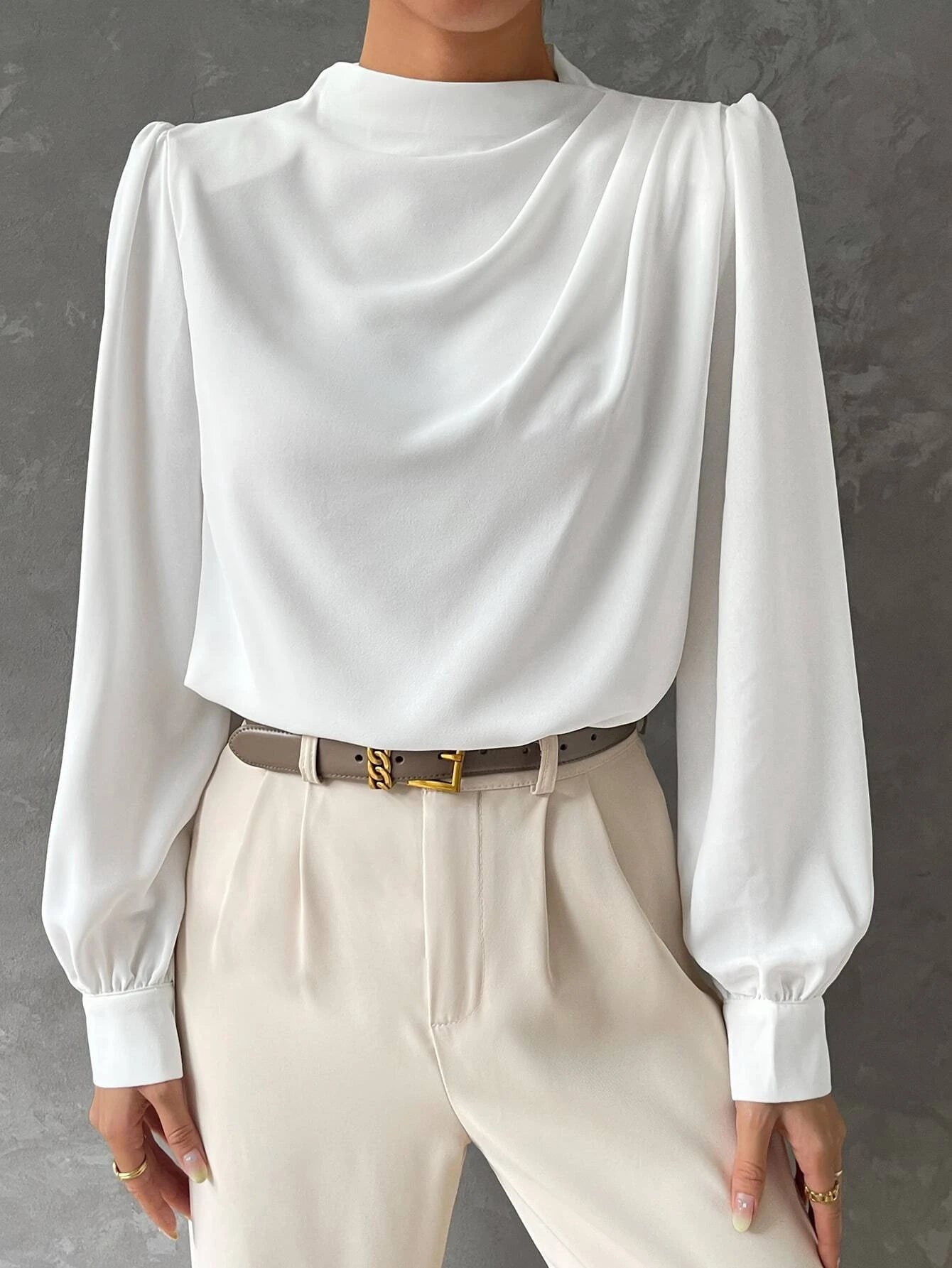 Satin Bishop Sleeve Blouse