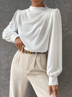 Satin Bishop Sleeve Blouse