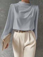 Satin Bishop Sleeve Blouse