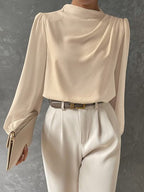 Satin Bishop Sleeve Blouse