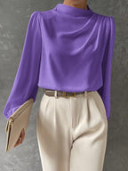Satin Bishop Sleeve Blouse