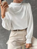 Satin Bishop Sleeve Blouse