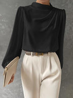 Satin Bishop Sleeve Blouse