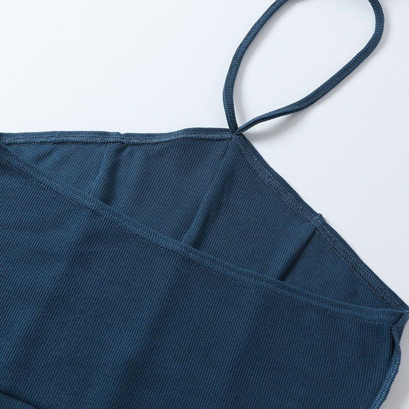 Satin One Shoulder Halter Crop Top