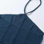 Satin One Shoulder Halter Crop Top