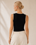 Black Ribbed Knit Tank Top