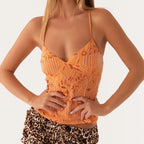 Sequin Rhinestone Halter Cami Top