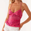 Sequin Rhinestone Halter Cami Top