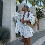 Shell Print Shirt and Shorts Co-ord Set