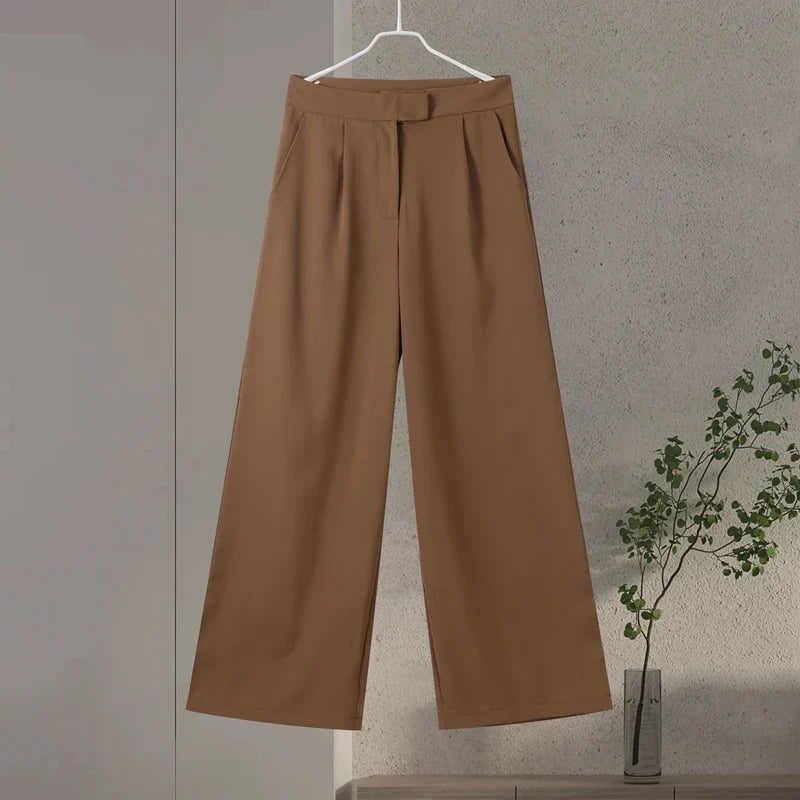 Shoulder Pad Blazer and Wide Leg Pants Co-ord Set