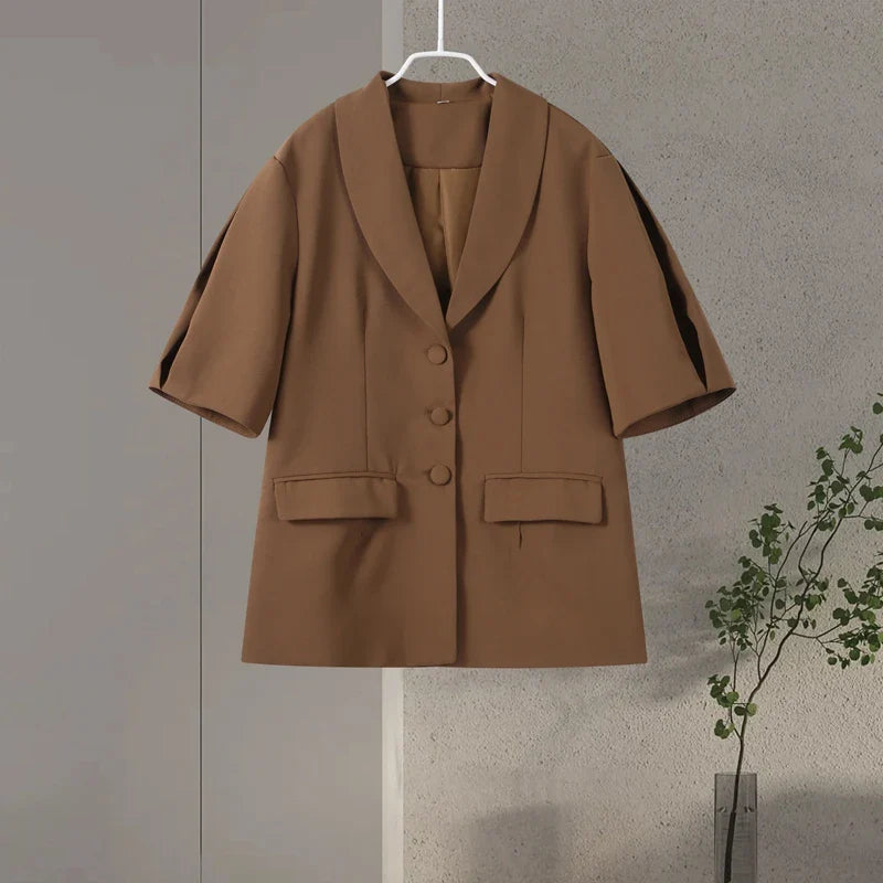 Shoulder Pad Blazer and Wide Leg Pants Co-ord Set