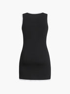 Women's Sleeveless Button Front Multi Pocket Knit Mini Dress