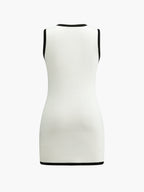 Women's Sleeveless Button Front Multi Pocket Knit Mini Dress