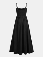 Sleeveless Cotton Maxi Dress with Cutout