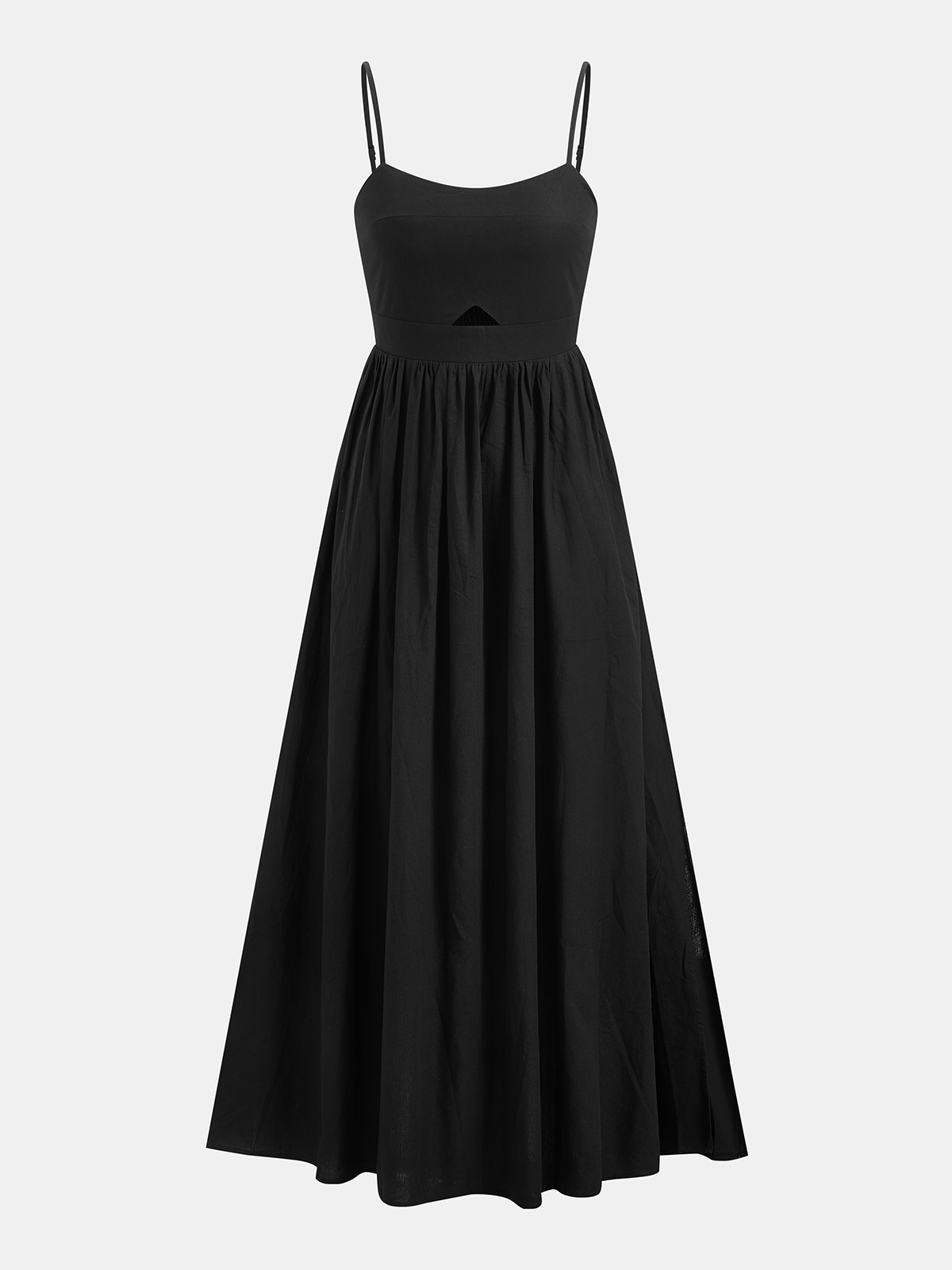 Sleeveless Cotton Maxi Dress with Cutout