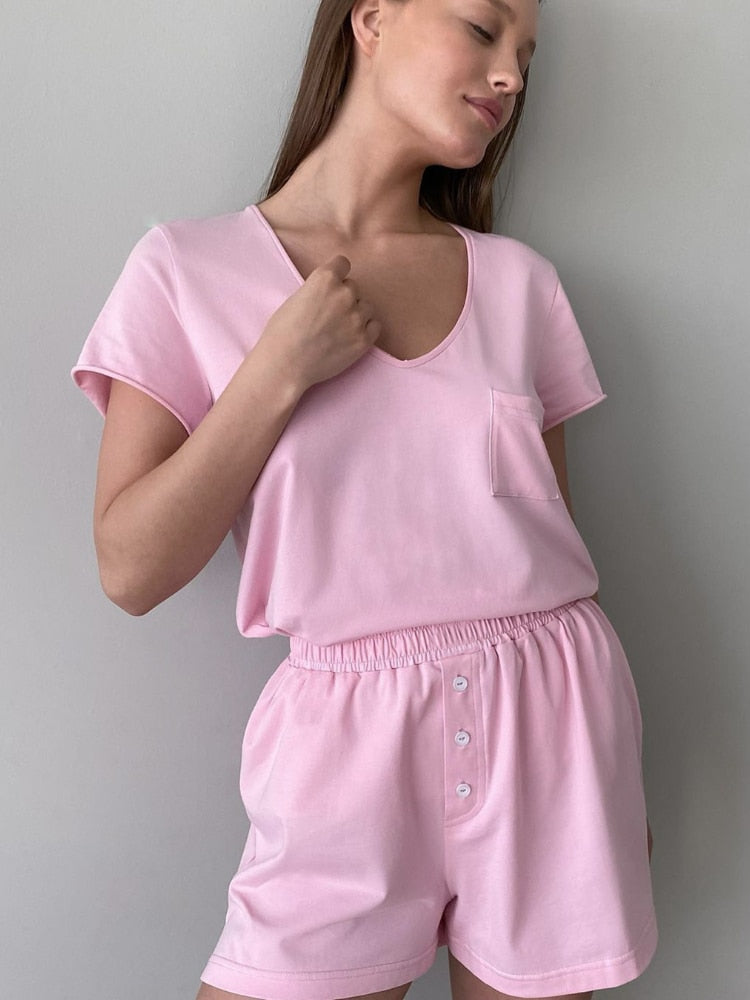 Sleeveless Cotton Shorts Co-ord Set
