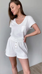 Sleeveless Cotton Shorts Co-ord Set