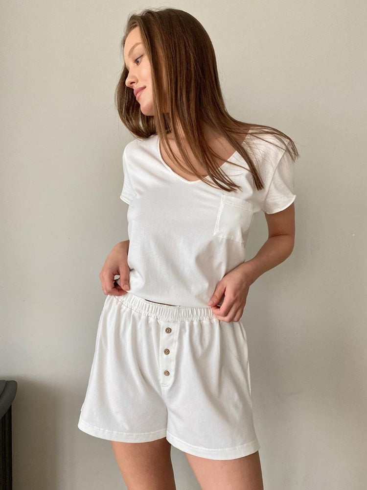 Sleeveless Cotton Shorts Co-ord Set