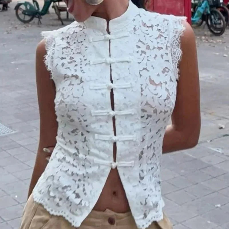 Sleeveless Lace Top