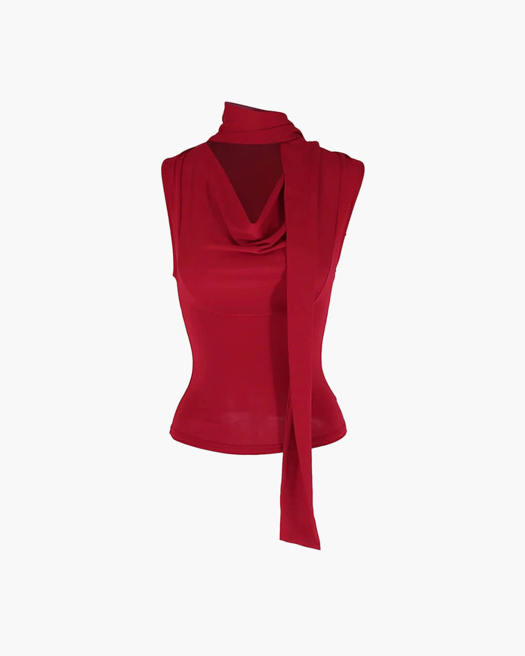 Sleeveless Top with Neck Tie