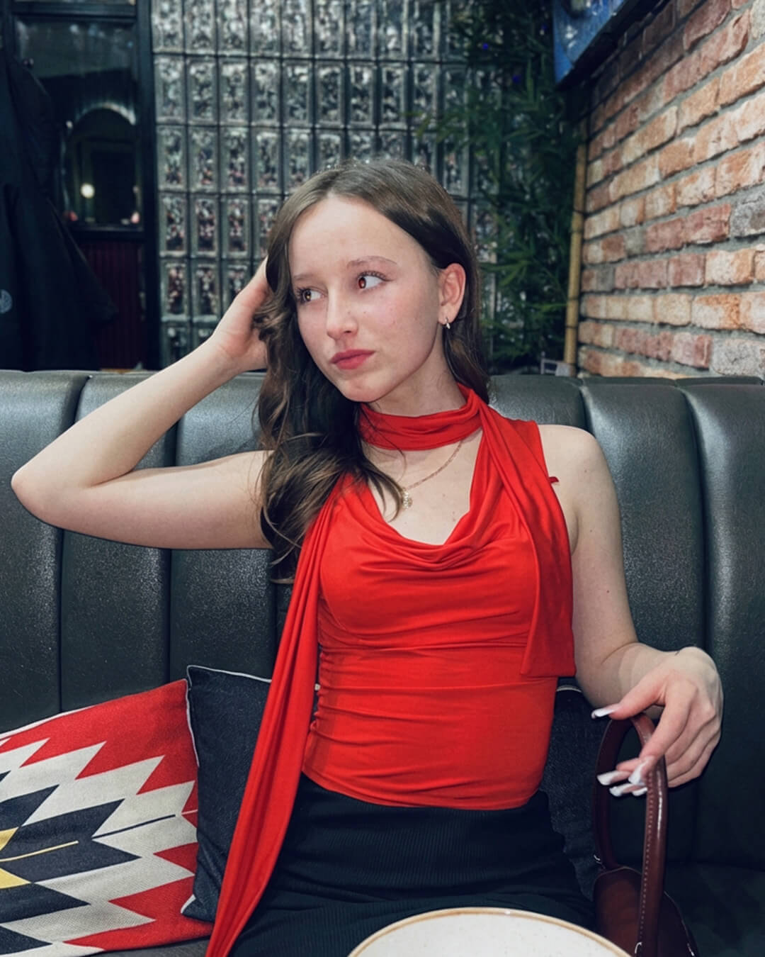 Sleeveless Top with Neck Tie