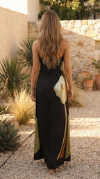 Strapless Abstract Print Maxi Dress