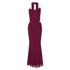 Strapless Crop Top and Maxi Skirt Co-ord Set with Scarf