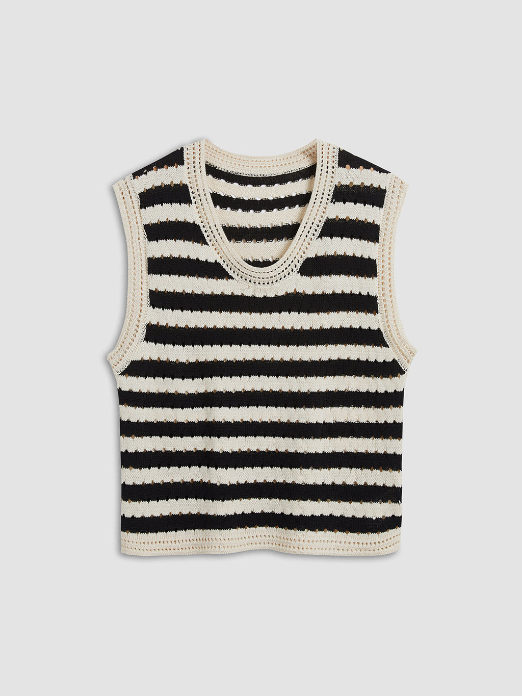 Striped Crochet Sweater Vest