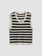 Striped Crochet Sweater Vest