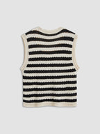 Striped Crochet Sweater Vest