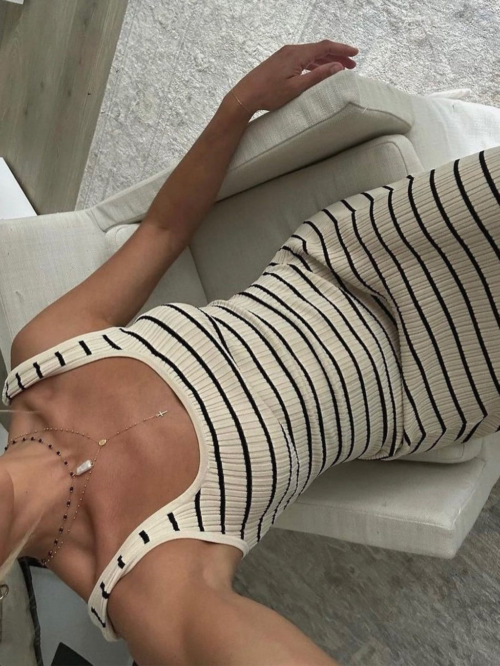 Striped Knit Maxi Dress