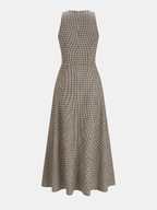 Textured Striped Asymmetric Sleeveless Midi Dress