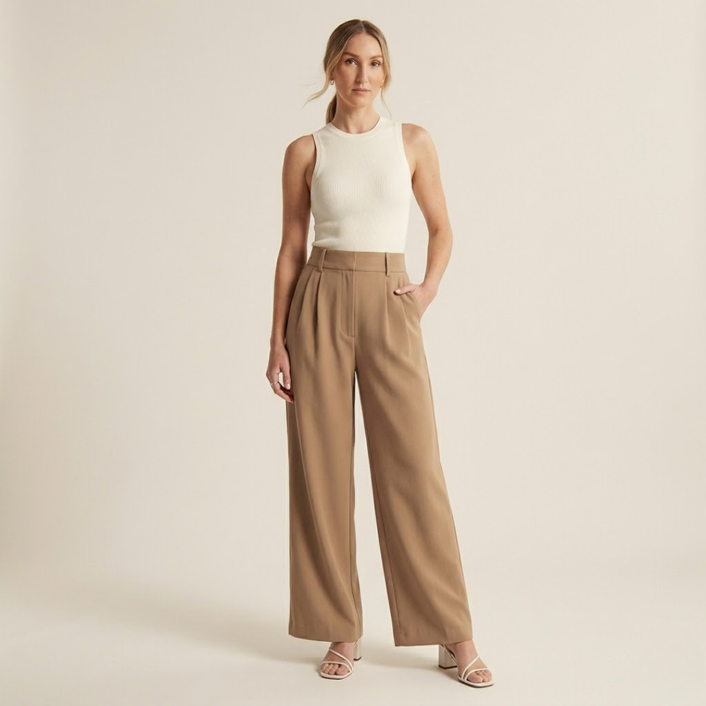The Signature Brown Wide-Leg Pants