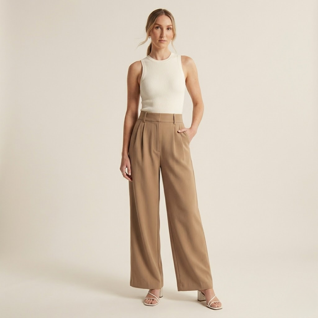 The Signature Brown Wide-Leg Pants