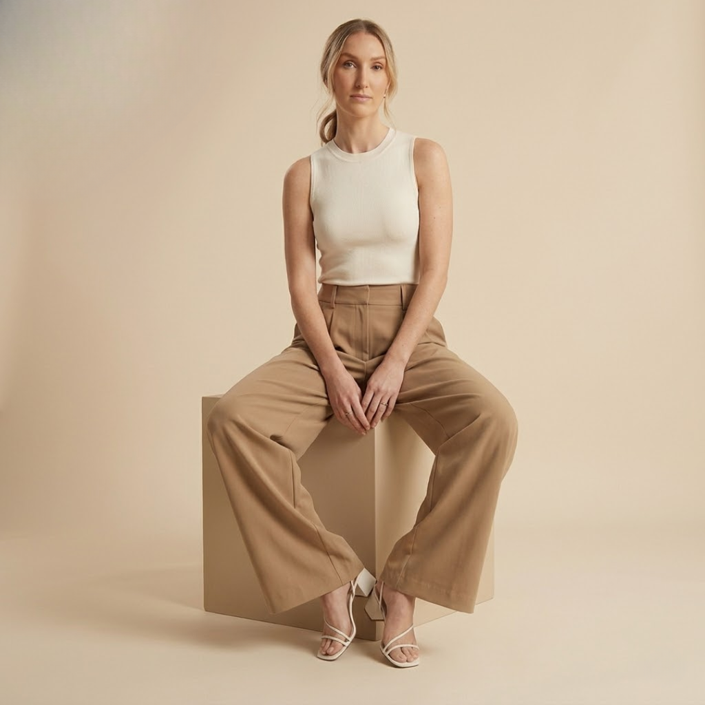 The Signature Brown Wide-Leg Pants