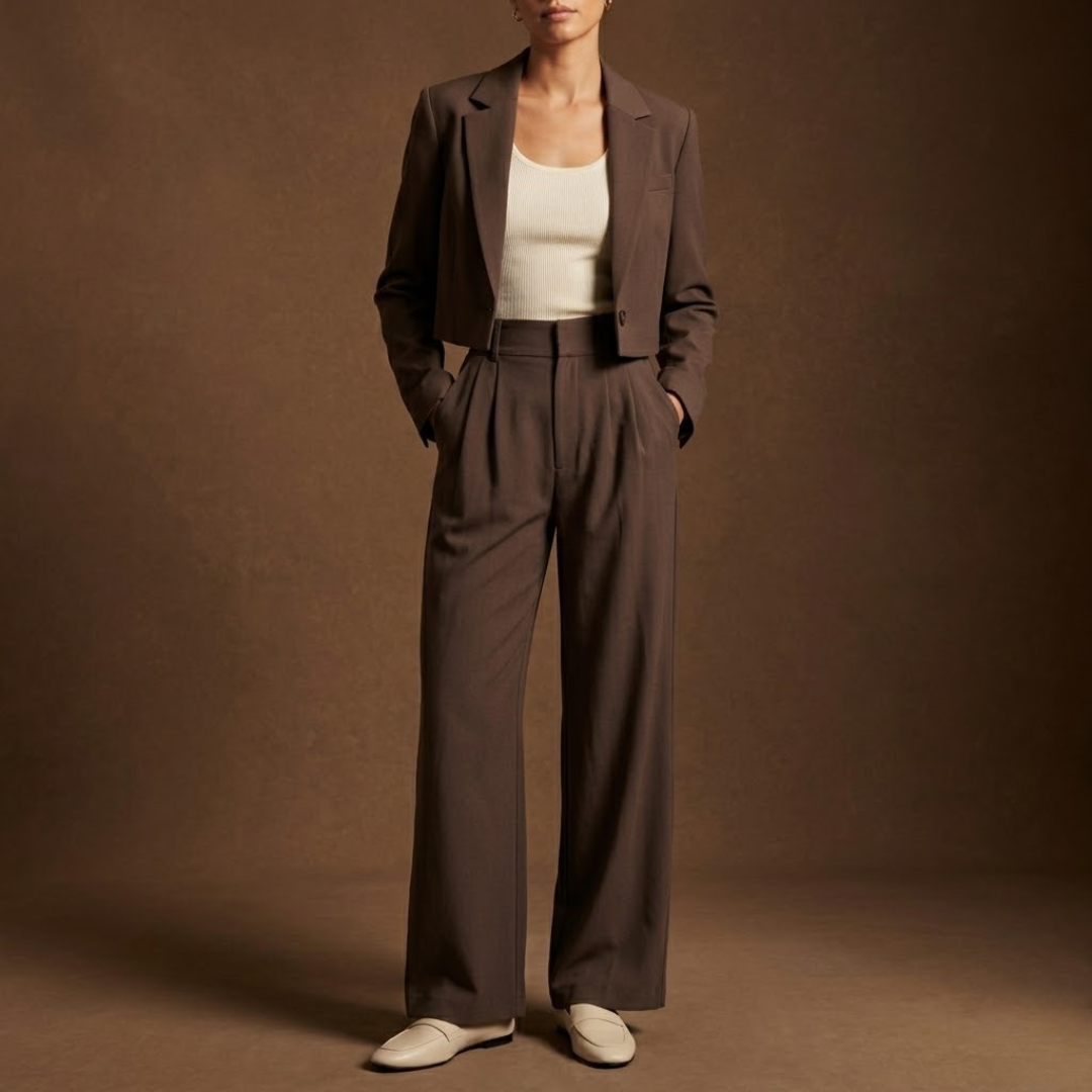 The Signature Mocha Wide-Leg Pants