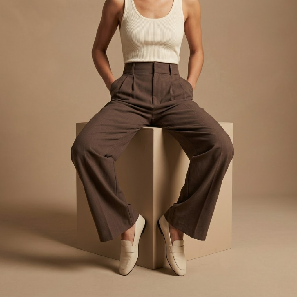 The Signature Mocha Wide-Leg Pants