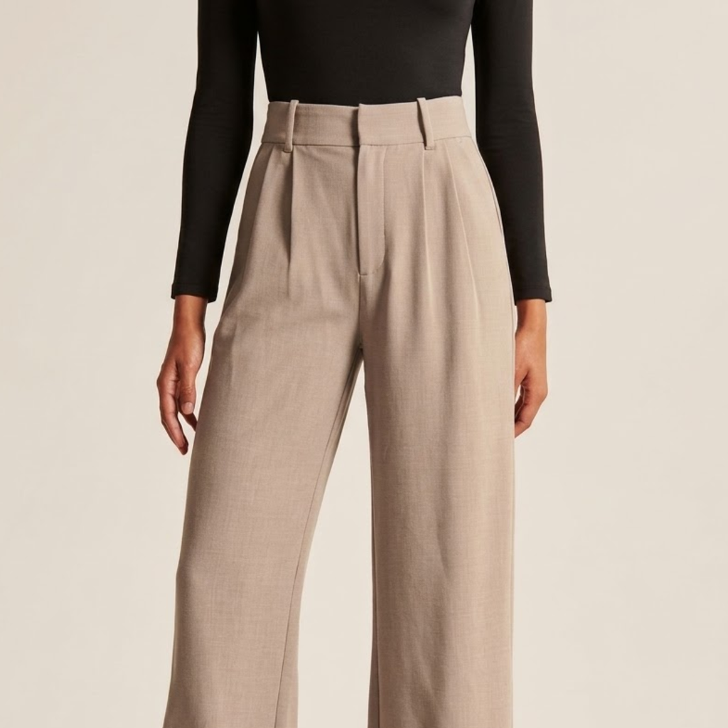 The Signature Taupe Wide-Leg Pants