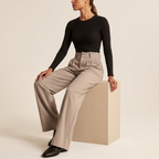 The Signature Taupe Wide-Leg Pants