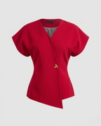 V-Neck Button Down Blouse