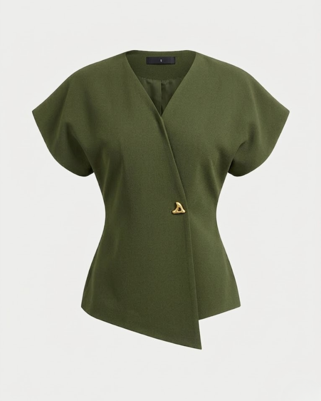 V-Neck Button Down Blouse