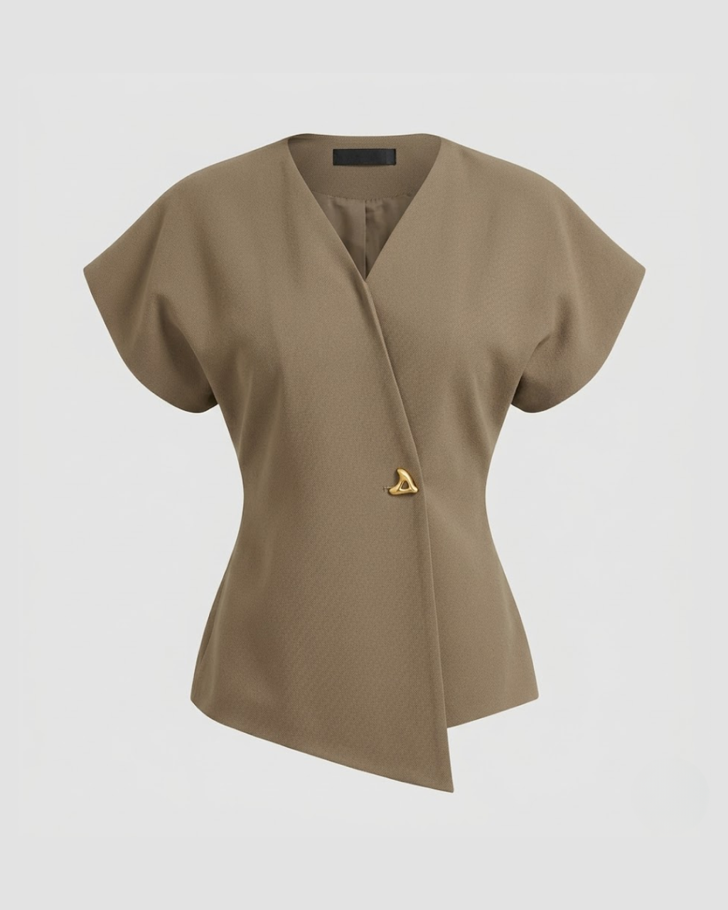 V-Neck Button Down Blouse