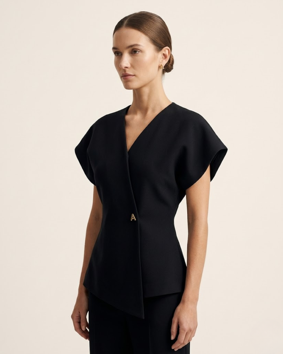 V-Neck Button Down Blouse