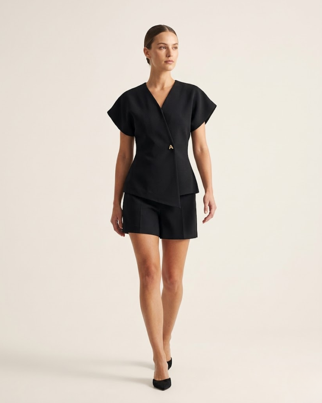 V-Neck Button Down Blouse