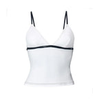 V-Neck Knit Cami Top with Strap Detail
