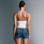 V-Neck Knit Cami Top with Strap Detail