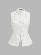 White Lace Sleeveless Vest Top