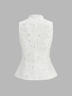 White Lace Sleeveless Vest Top