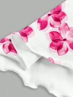 White Off Shoulder Floral Print Backless Mini Dress